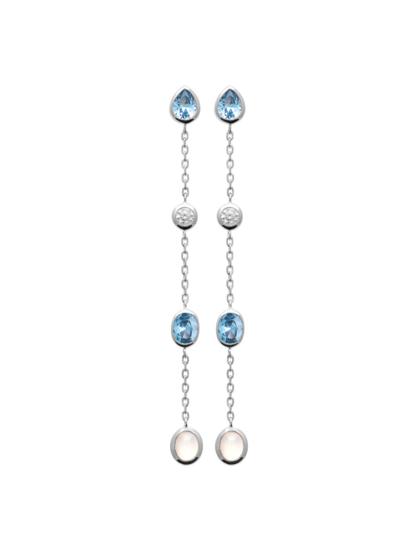 Boucles d'oreilles Brillaxis argent rhodié_x005f_x000D_Oxyde bleu ciel