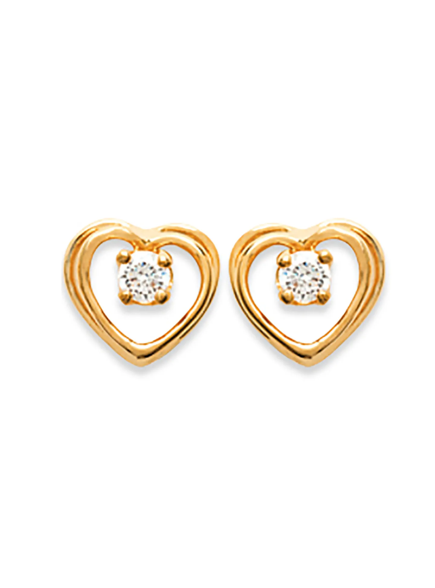Boucles d'oreilles Brillaxis coeur avec pierres