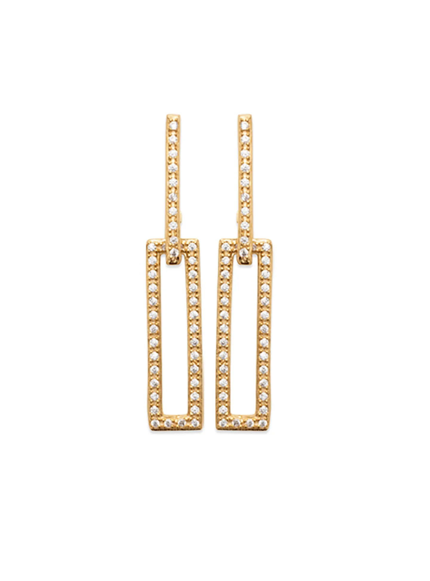 Boucles d'oreilles Brillaxis rectangulaire plaqué or_x005f_x000D_OZ