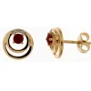 Boucles d'oreilles Brillaxis double cercle rubis