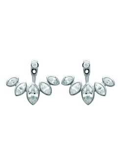 Boucles d'oreilles Brillaxis feuillage empierré