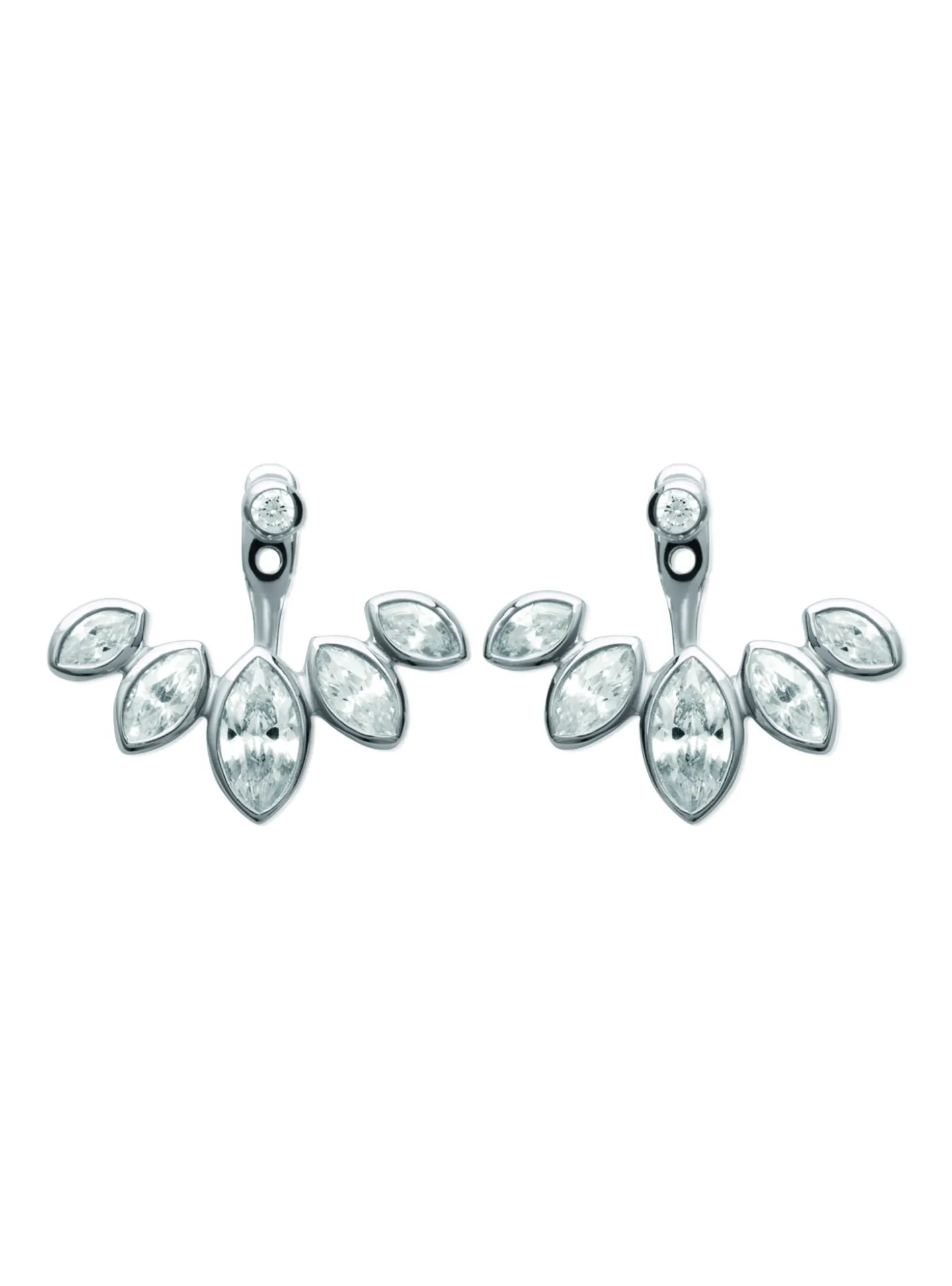 Boucles d'oreilles Brillaxis feuillage empierré