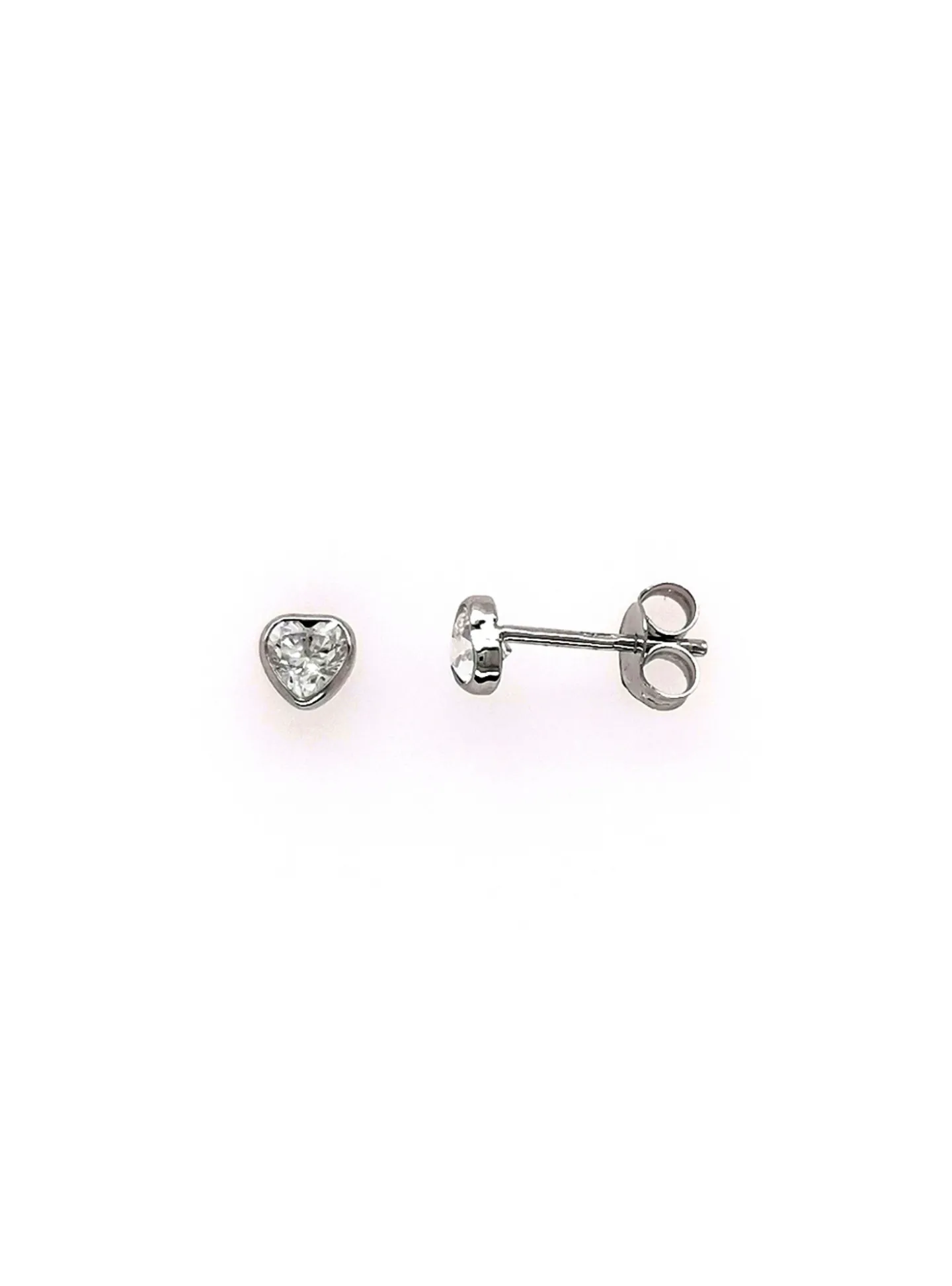 Boucles d'oreilles Brillaxis coeur oz or blanc