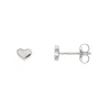 Boucles d'oreilles Brillaxis coeur plat or blanc
