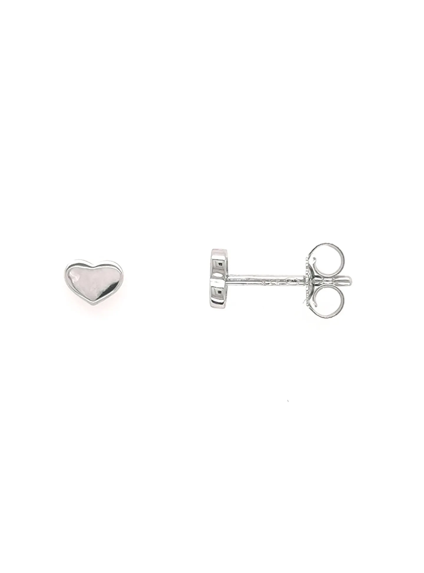 Boucles d'oreilles Brillaxis coeur plat or blanc