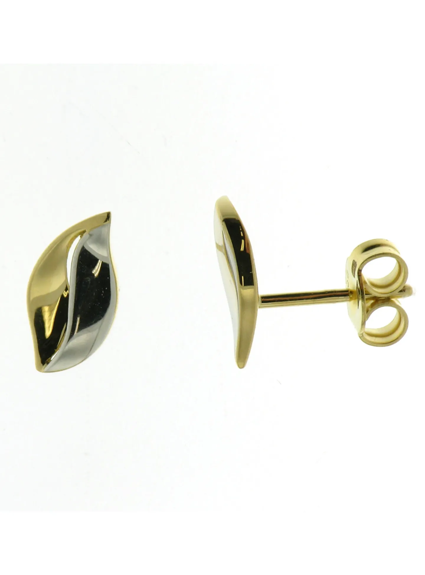 Boucles d'oreilles Brillaxis or motif feuille