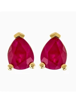 Boucles d'oreilles Brillaxis rubis poire 5x4