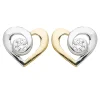 Boucles d'oreilles Brillaxis bicolore coeur