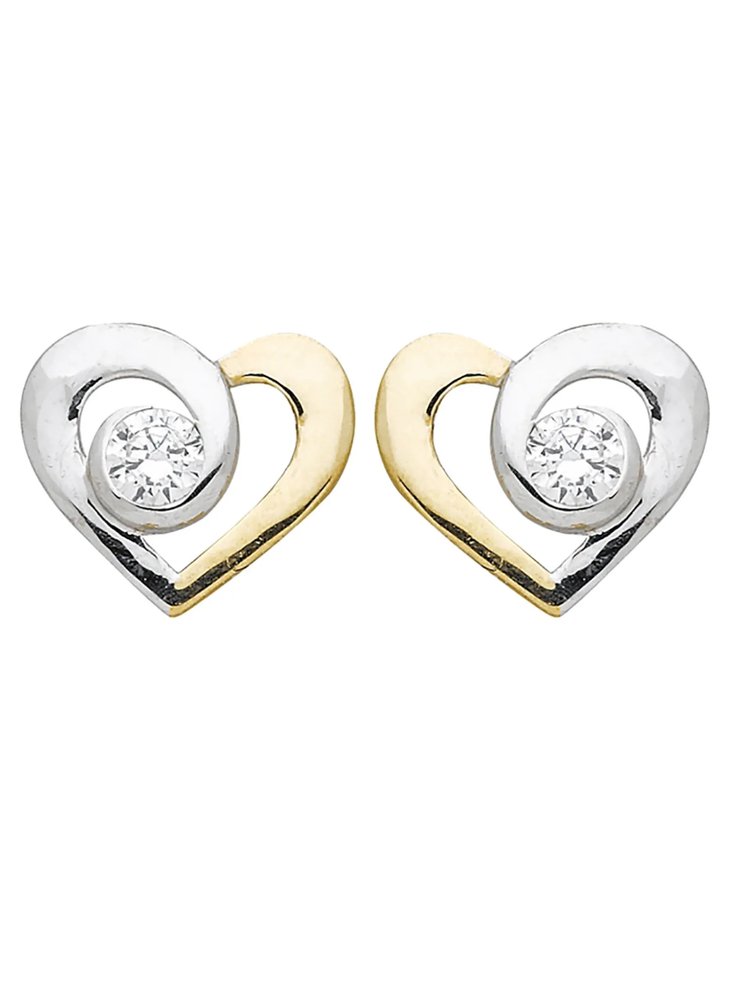 Boucles d'oreilles Brillaxis bicolore coeur