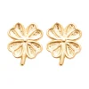 Boucles d'oreilles Brillaxis trèfle plaqué or