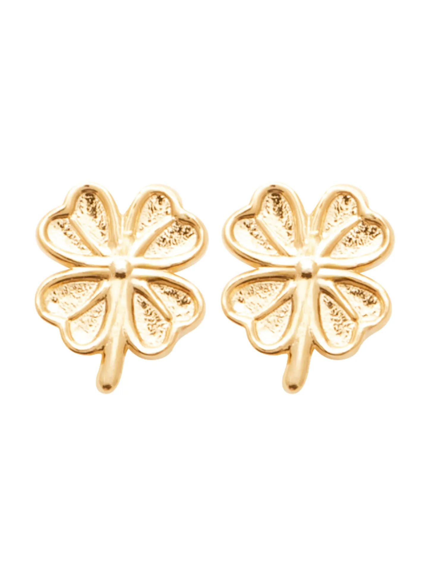 Boucles d'oreilles Brillaxis trèfle plaqué or