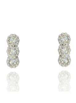 Boucles d'oreilles Brillaxis or trilogie diamant