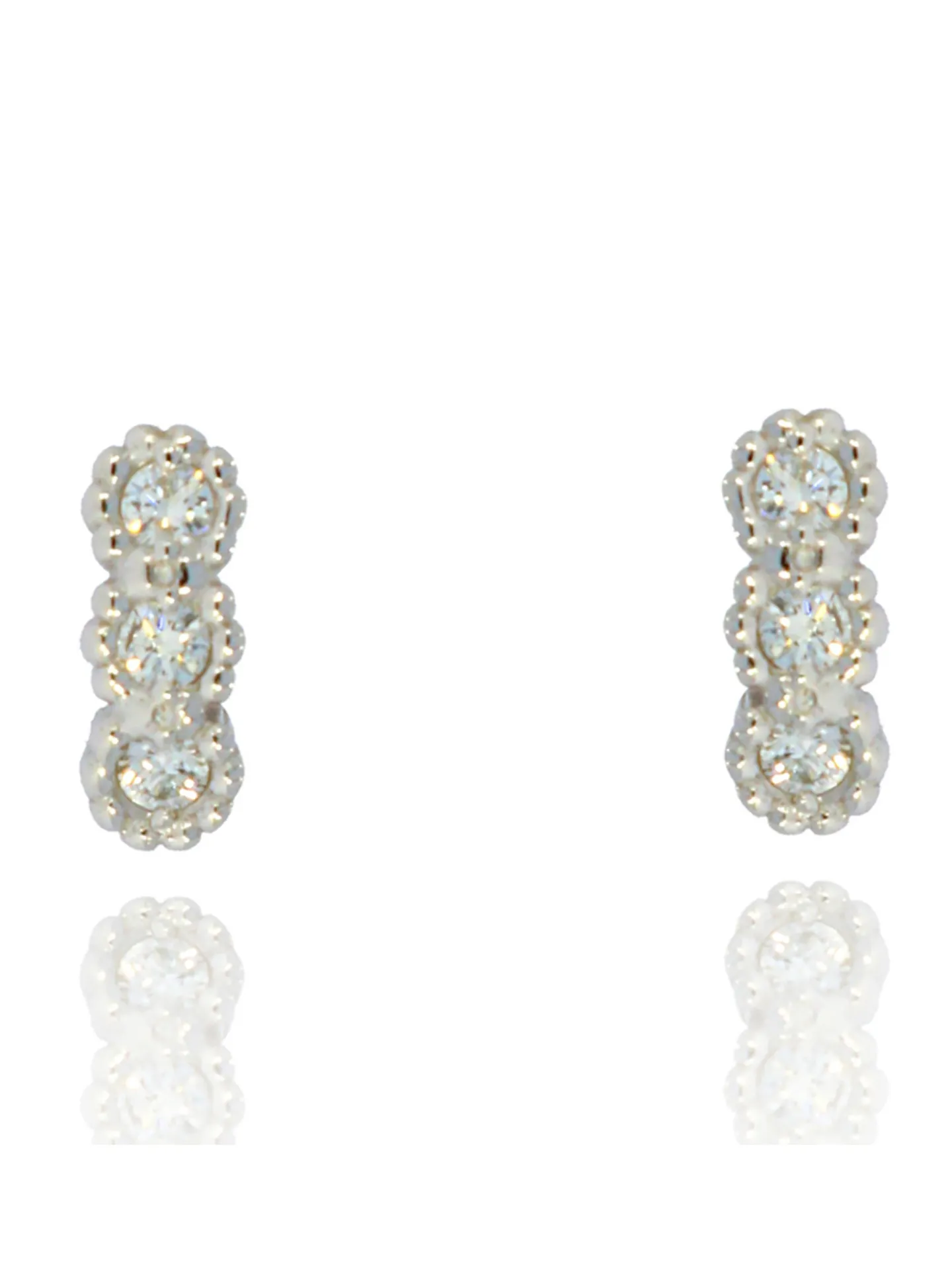 Boucles d'oreilles Brillaxis or trilogie diamant