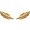 Boucles d'oreilles Brillaxis plumes dorées