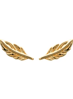 Boucles d'oreilles Brillaxis plumes dorées