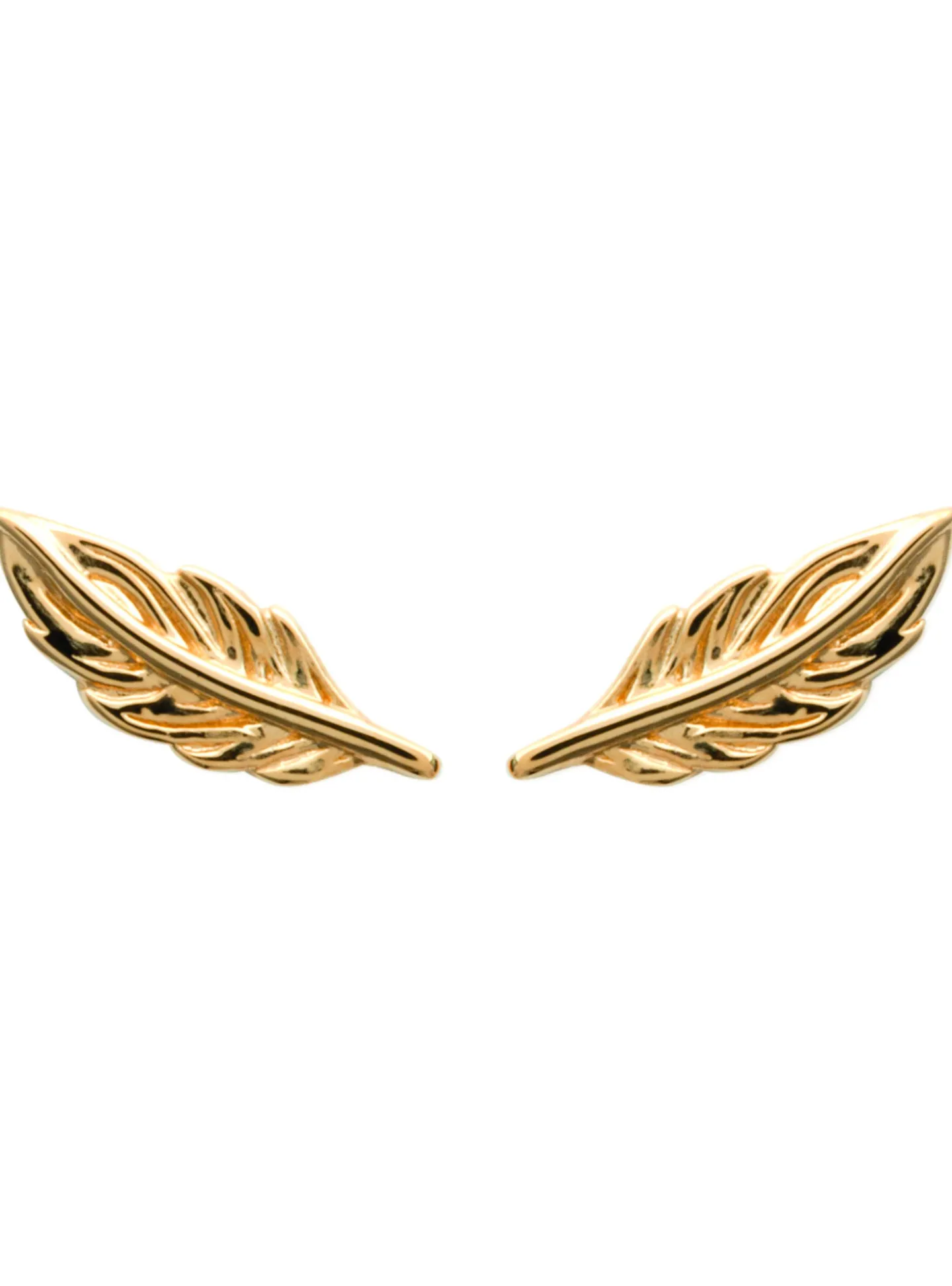 Boucles d'oreilles Brillaxis plumes dorées