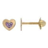 Boucles d'oreilles Brillaxis coeur or pailleté à vis