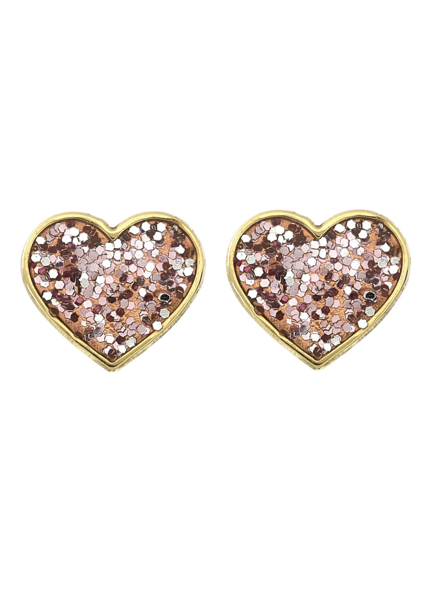Boucles d'oreilles Brillaxis coeur laqué rose