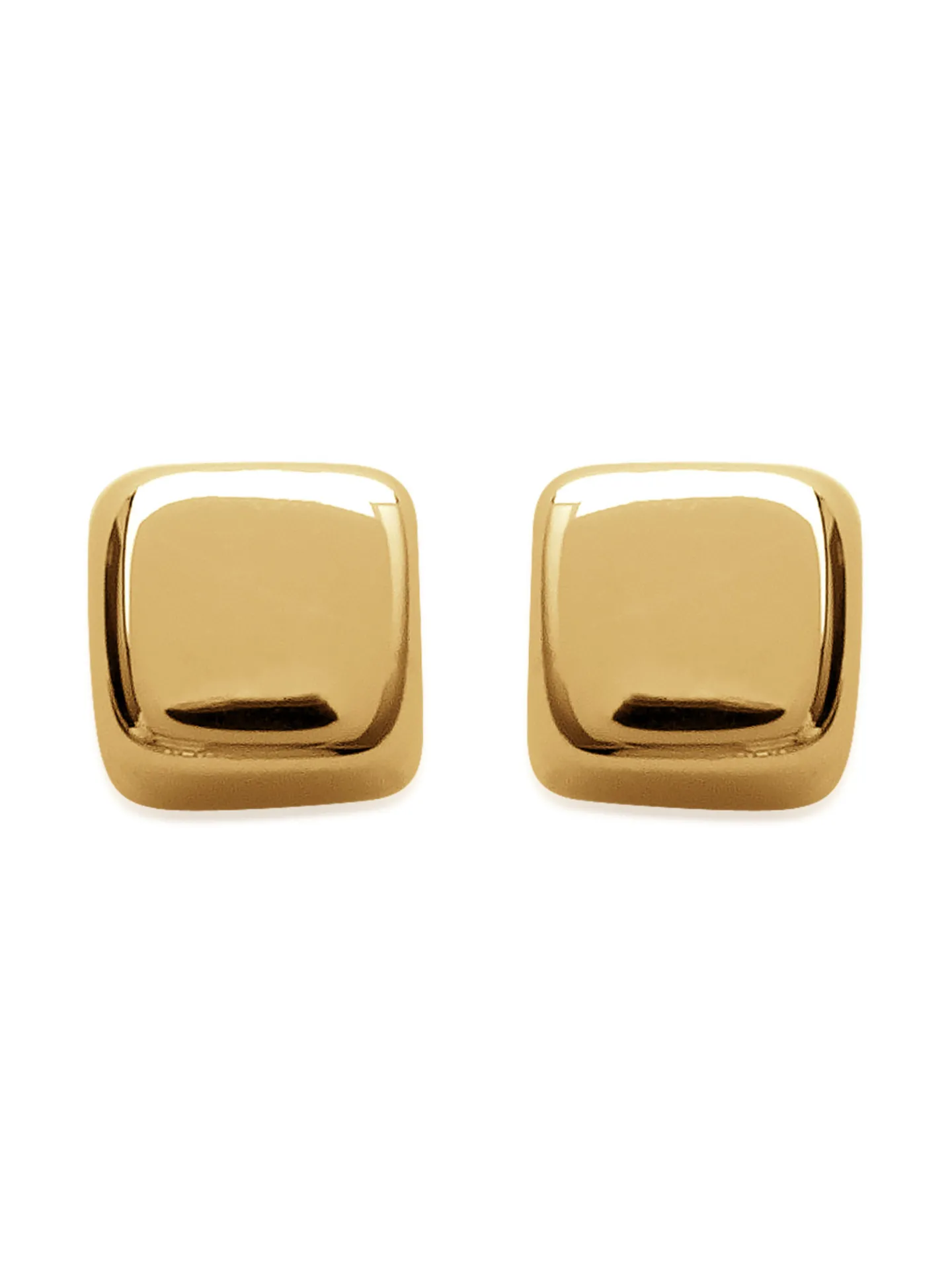 Boucles d'oreilles Brillaxis puces carrées plaqué or