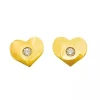 Boucles d'oreilles Brillaxis coeur strass or jaune