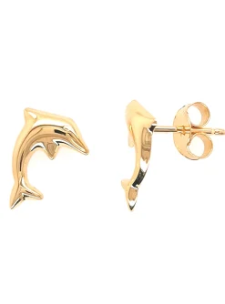 Boucles d'oreilles Brillaxis dauphin or 9 carats