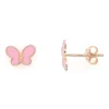 Boucles d'oreilles Brillaxis papillon laqué rose