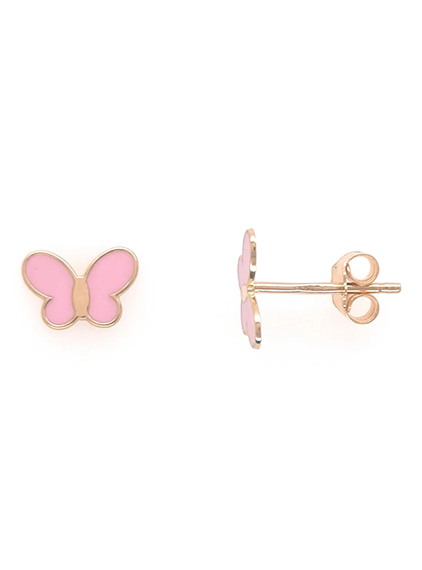 Boucles d'oreilles Brillaxis papillon laqué rose
