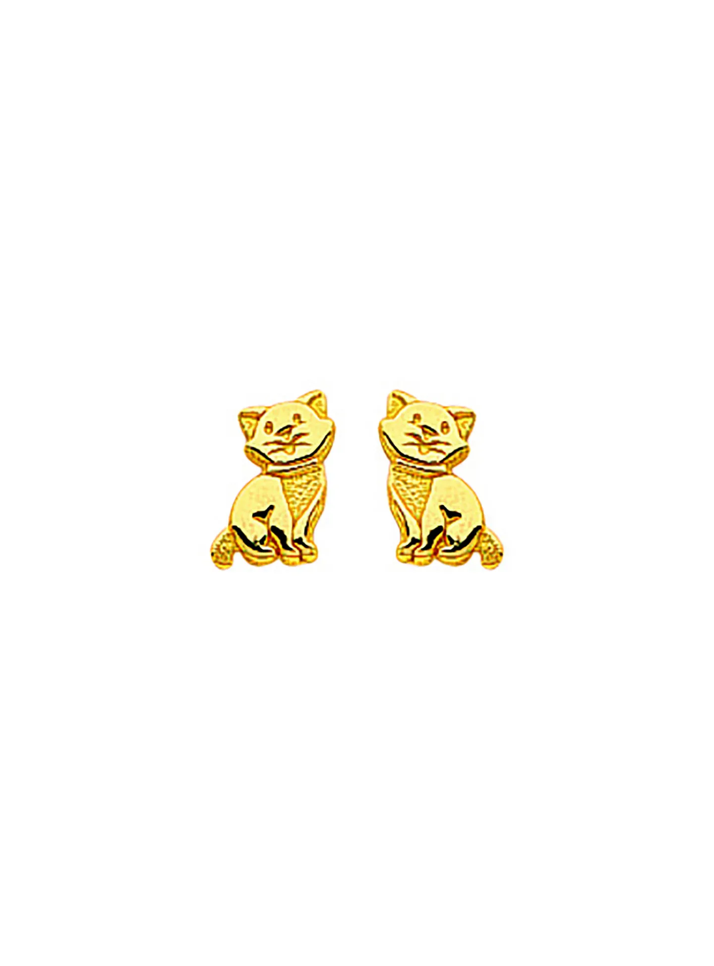 Boucles d'oreilles Brillaxis petit chat or 750/1000