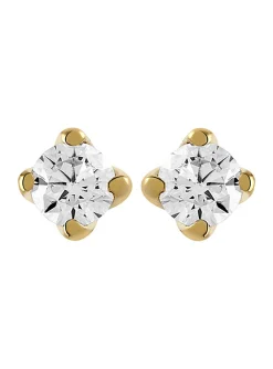 Boucles d'oreilles Brillaxis diamants 4 griffes or_x005f_x000D_jaune 9 carats 3mm