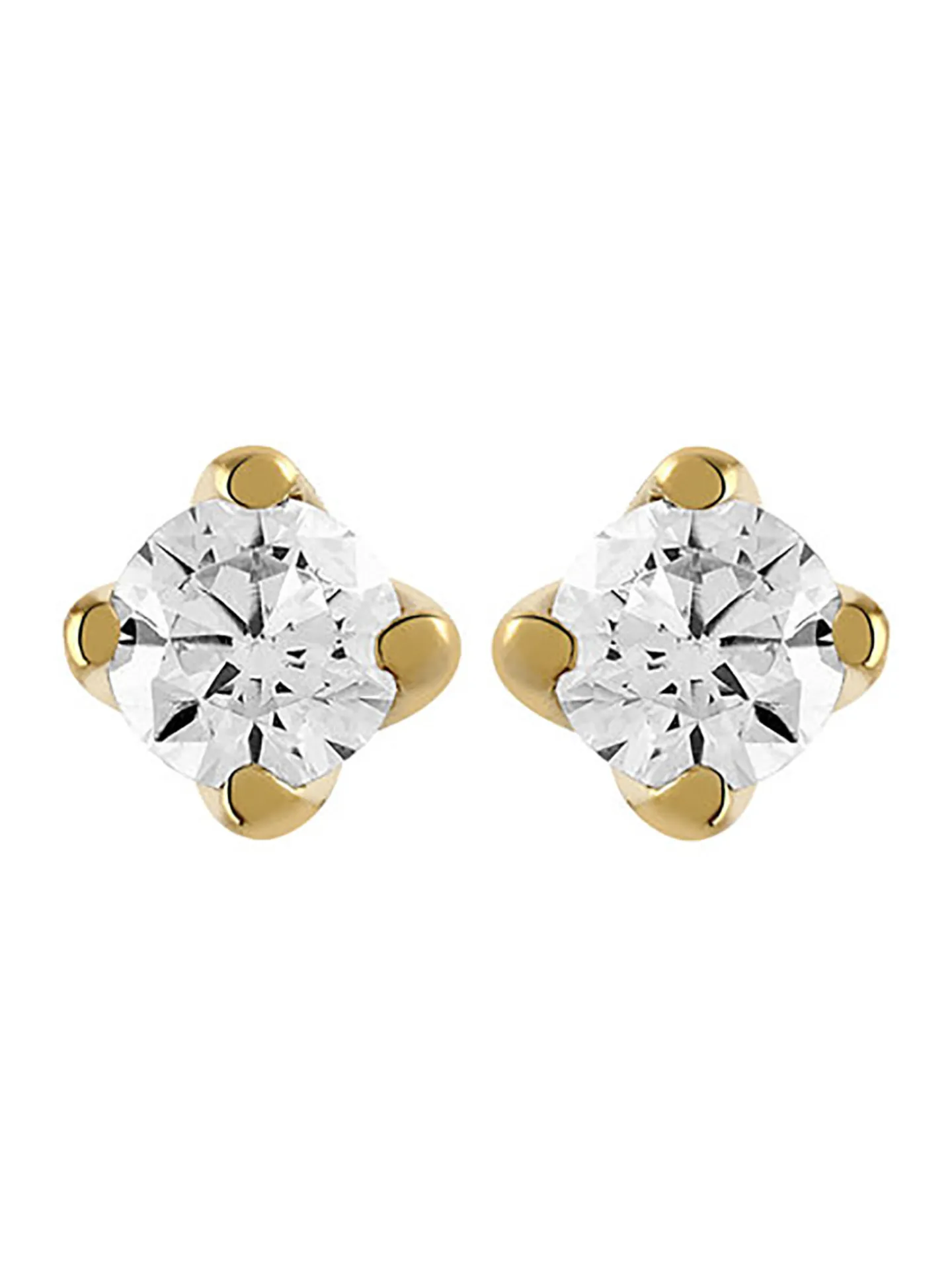 Boucles d'oreilles Brillaxis diamants 4 griffes or_x005f_x000D_jaune 9 carats 3mm