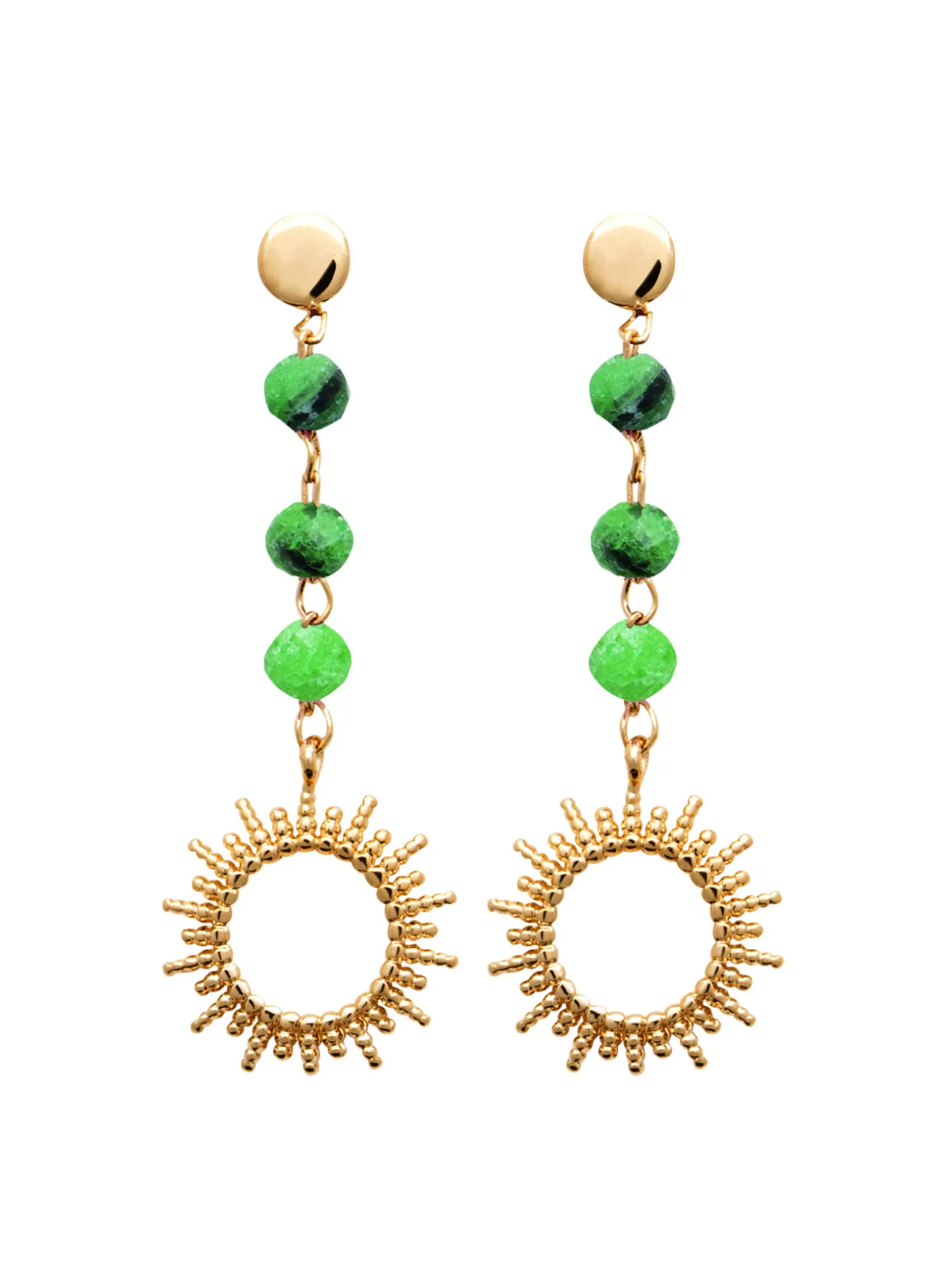 Boucles d'oreilles Brillaxis soleil rubis zoisite
