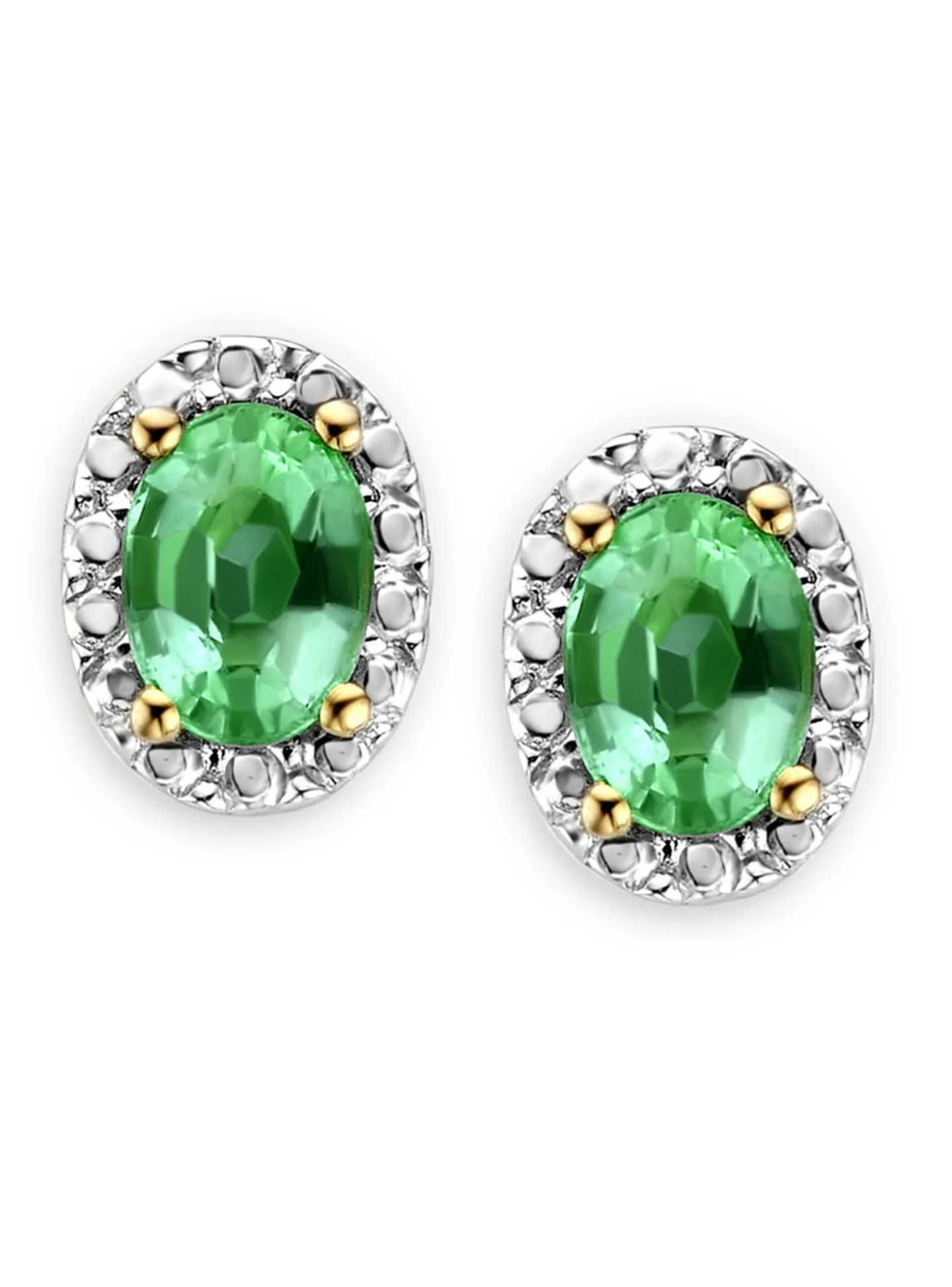 Boucles d'oreilles Brillaxis ovales or émeraude