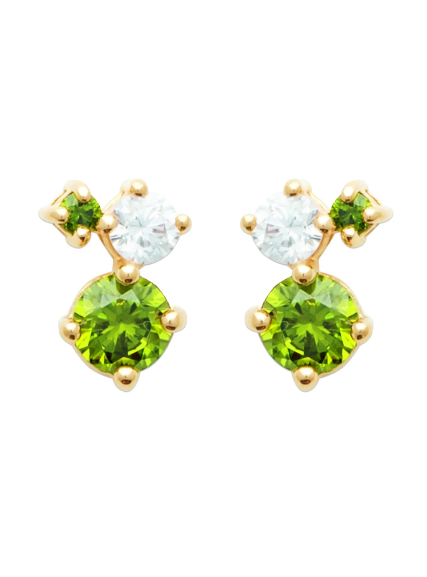 Boucles d'oreilles Brillaxis plaqué or vert OZ