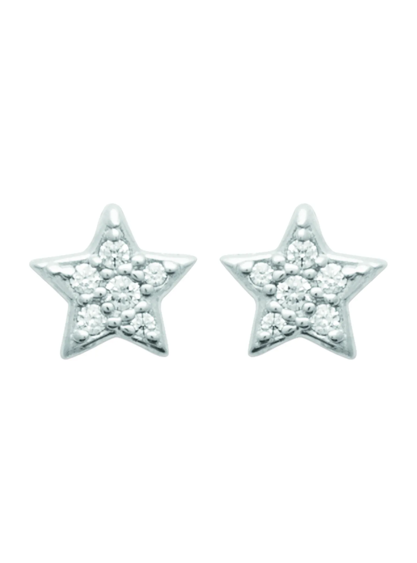 Boucles d'oreilles Brillaxis étoile argent rhodié OZ