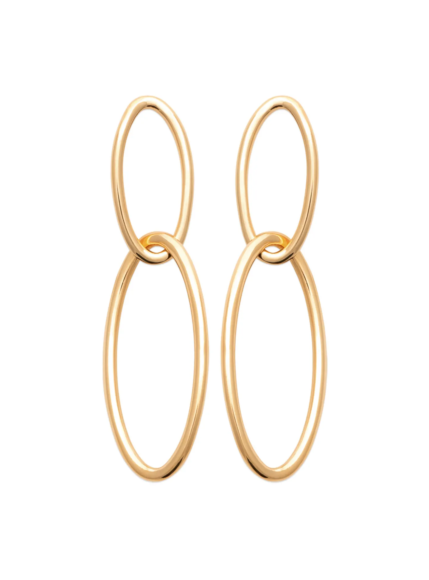 Boucles d'oreilles Brillaxis double ovale plaqué or