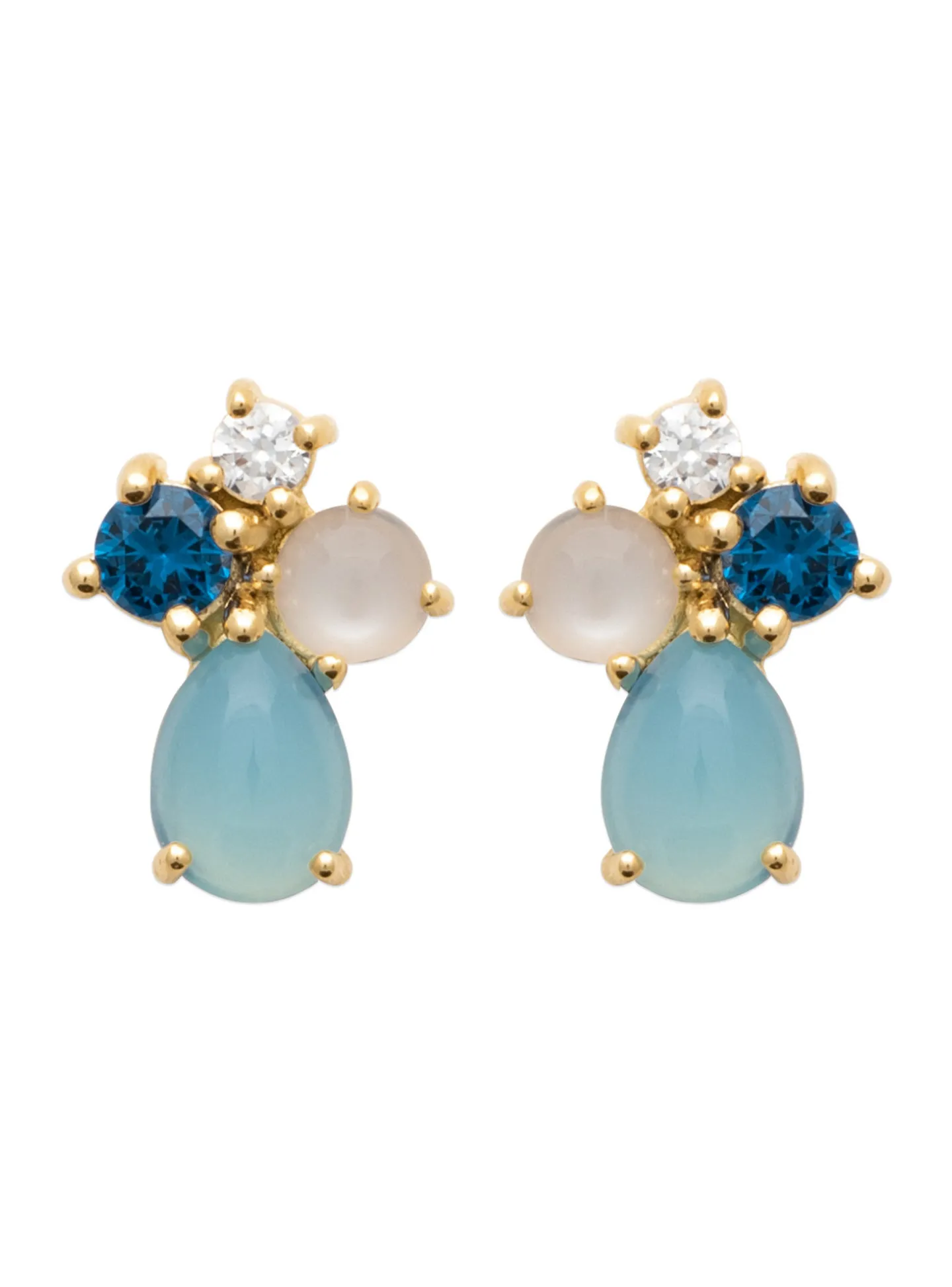 Boucles d'oreilles Brillaxis quartz et amazonite