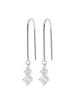 Boucles d'oreilles Brillaxis argent rhodié_x005f_x000D_oxydes de zirconium
