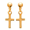 Boucles d'oreilles Brillaxis croix plaqué or