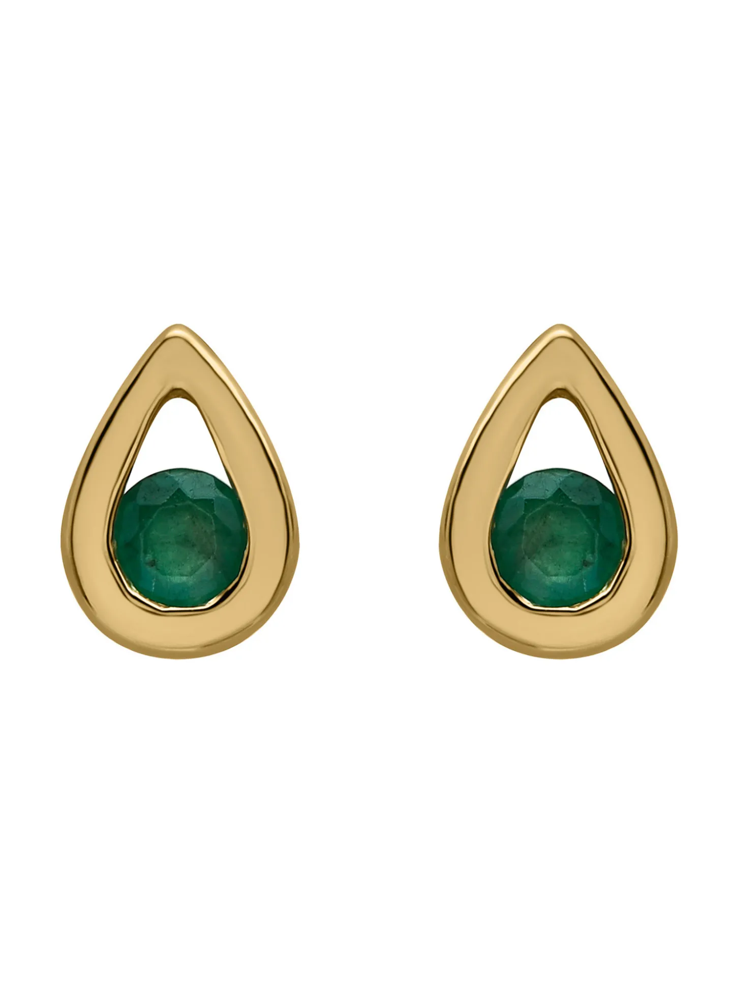 Boucles d'oreilles Brillaxis gouttes émeraude_x005f_x000D_or jaune 18 carats