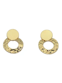 Boucles d'oreilles Brillaxis cercles martelés or