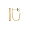 Boucles d'oreilles Brillaxis or fil rectangle courbé