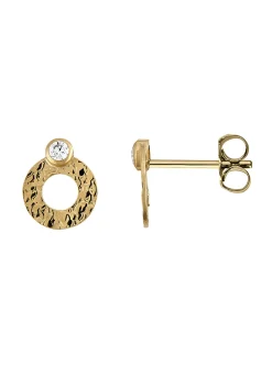 Boucles d'oreilles Brillaxis ronds martelés oxydes