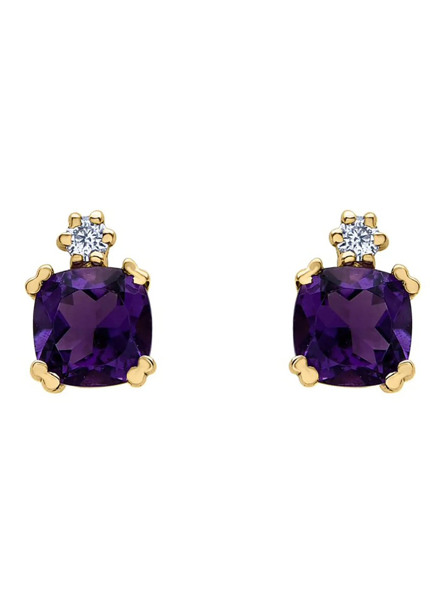 Boucles d'oreilles Brillaxis or améthystes oxydes