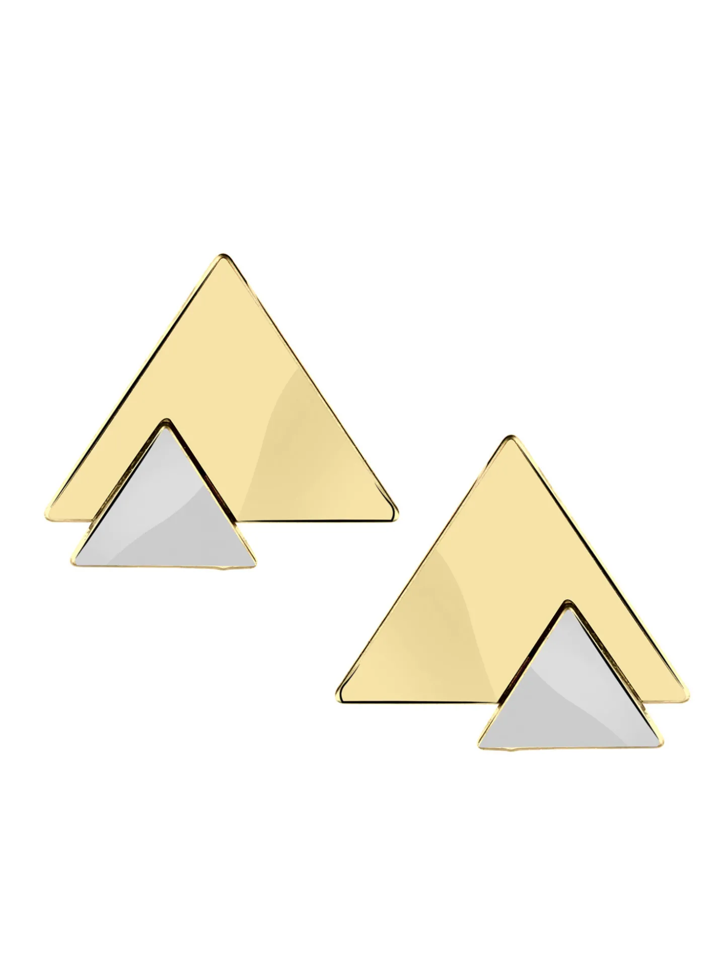 Boucles d'oreilles Brillaxis triangles or bicolore
