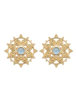 Boucles d'oreilles Brillaxis agate bleue