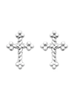 Boucles d'oreilles Brillaxis argent croix