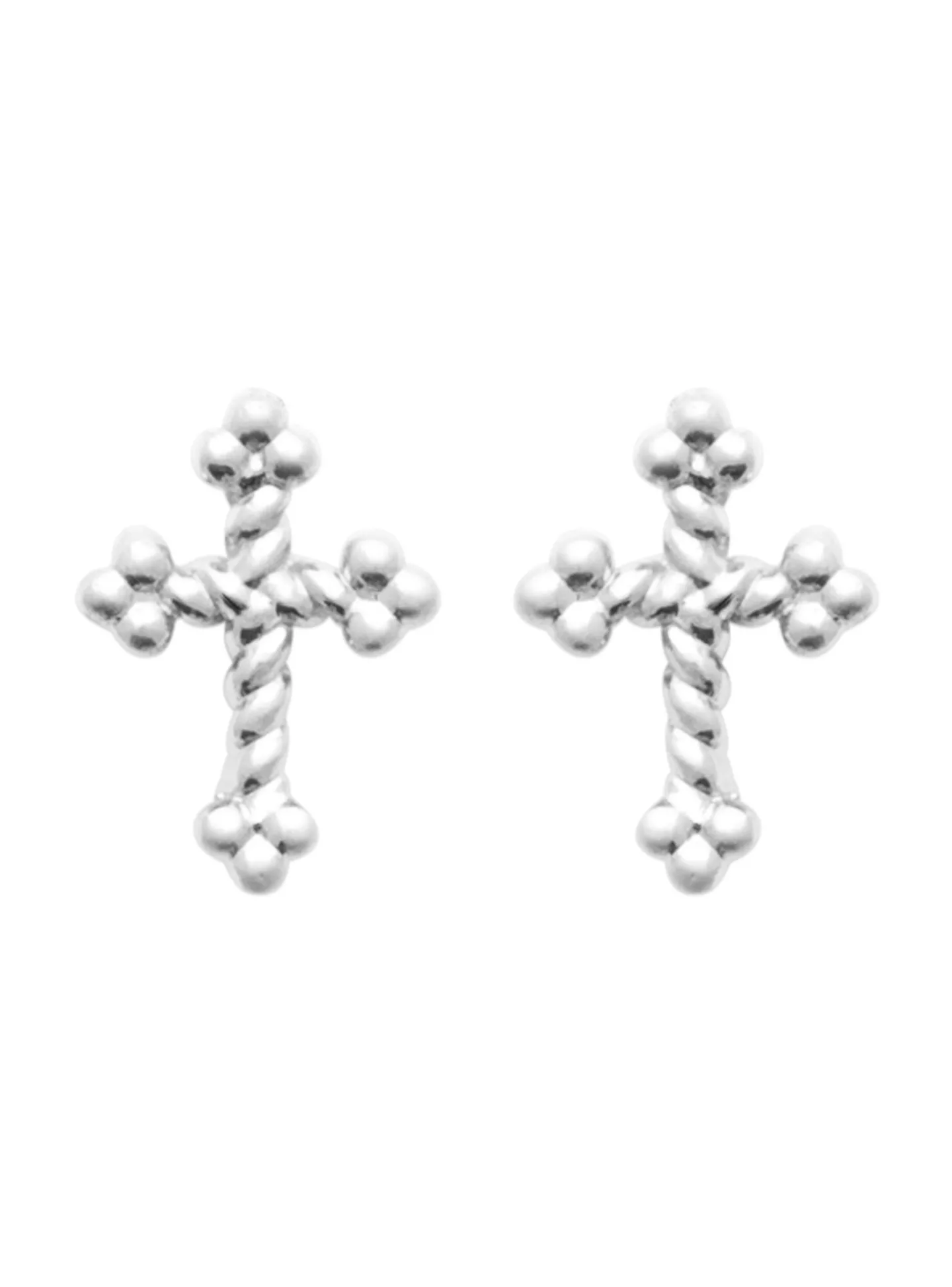Boucles d'oreilles Brillaxis argent croix