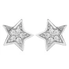 Boucles d'oreilles Brillaxis or blanc étoiles oxydes