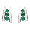 Boucles d'oreilles Brillaxis or blanc émeraudes