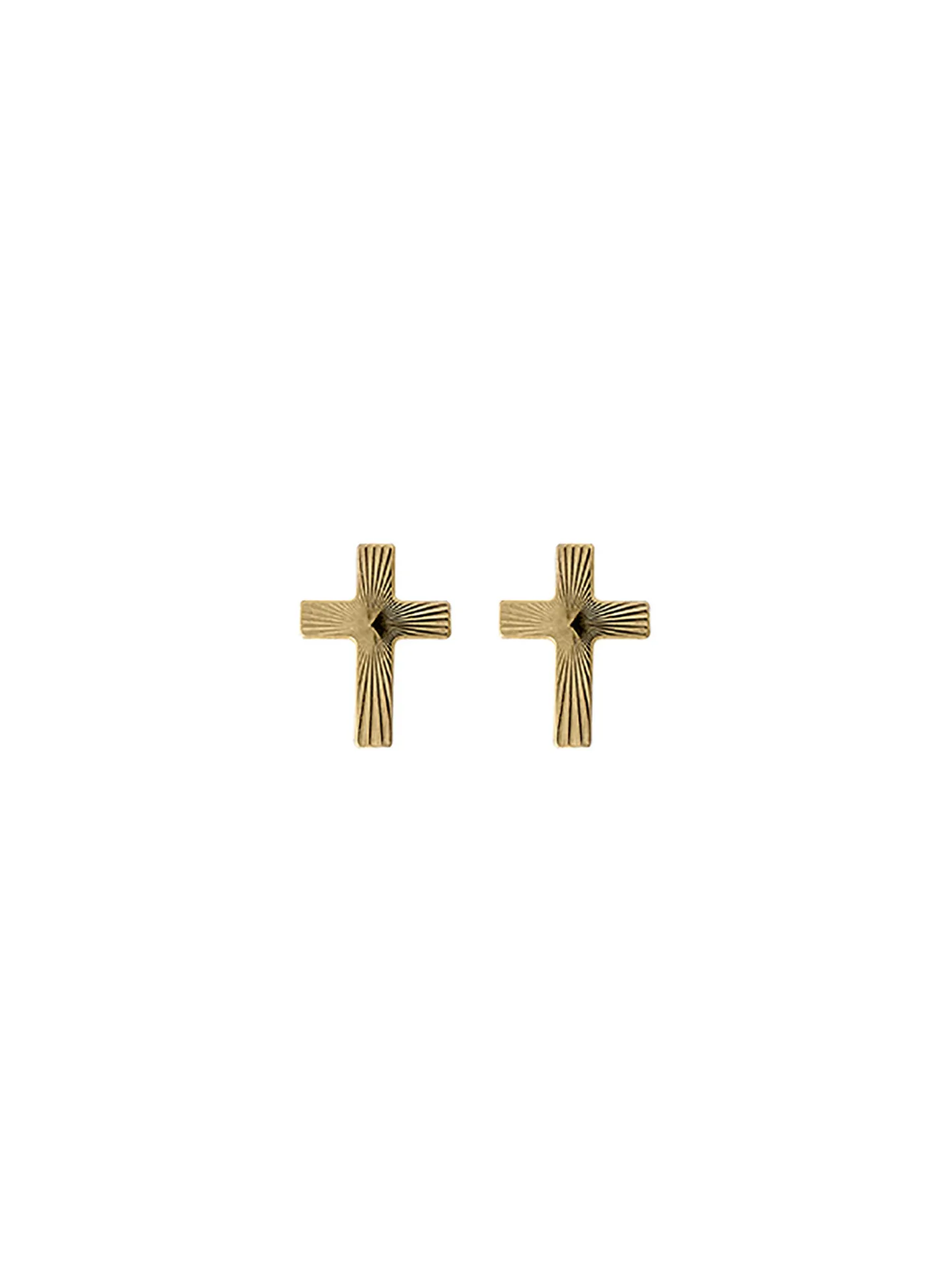 Boucles d'oreilles Brillaxis or jaune croix ciselée